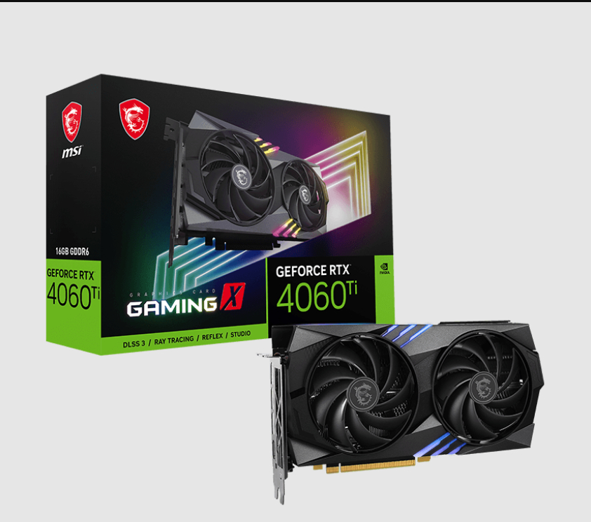  nVIDIA GeForce RTX 4060Ti GAMING X 16G<br>Boost Clock: 2640 MHz, 1x HDMI/ 3x DP, Max Resolution: 7680 x 4320, 1x 8-Pin Connector, Recommended: 550W  